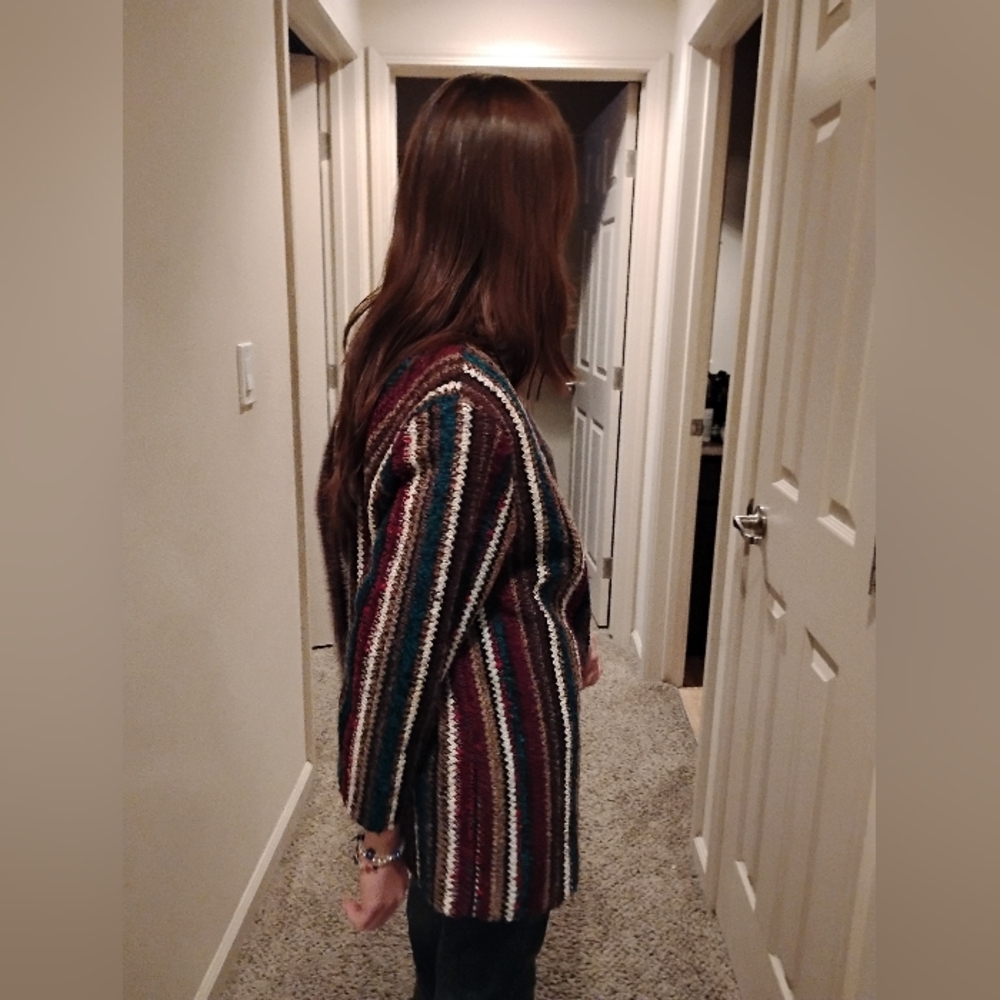 Striped Multicolor Open-Front Sweater Graff Calif… - image 7